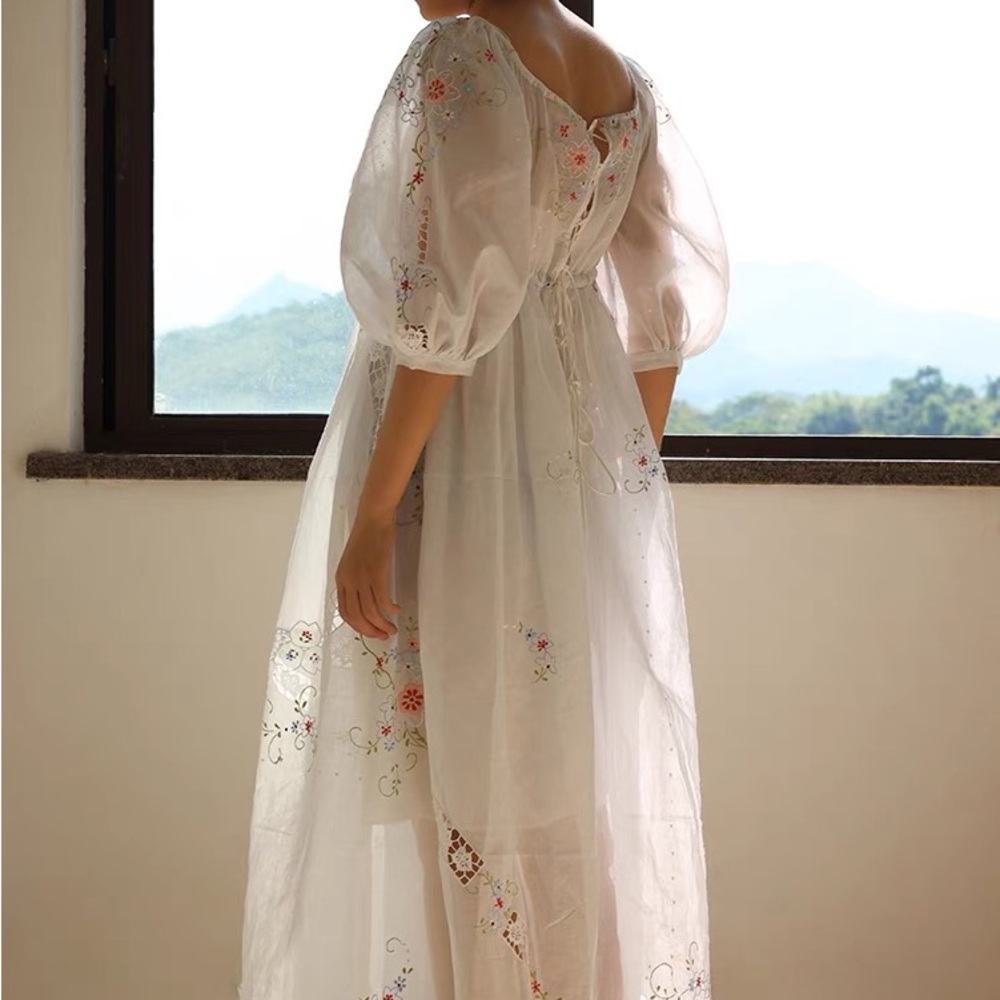 Cicidream Handmade vintage embroidery dress Freesize
